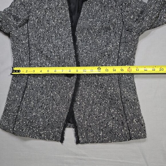 Doncaster Collection Blazer‎ Women's Size 8P Black Tweed Fringe Wool Blend - Picture 11 of 16